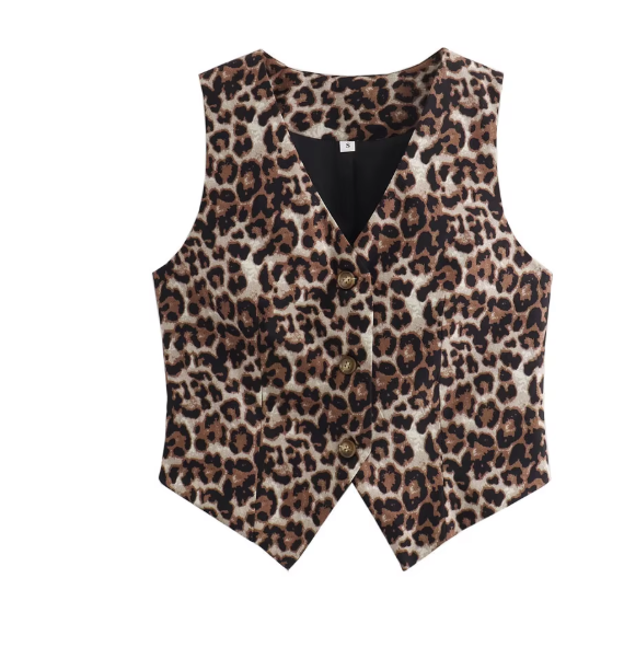 Amelia Leopard Vest